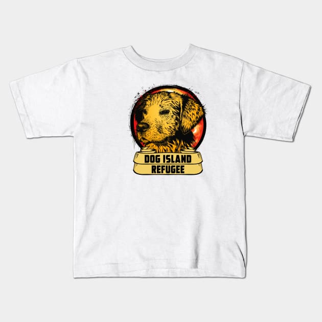 DOG ISLAND REFUGEE Kids T-Shirt by theanomalius_merch